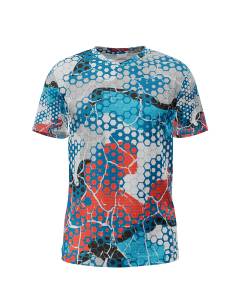 Blue Wave V Neck SS