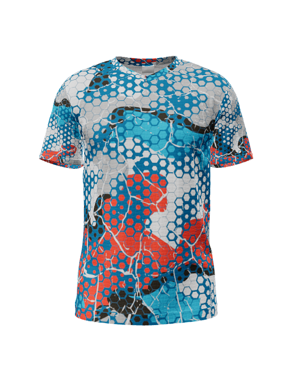 Blue Wave V Neck SS