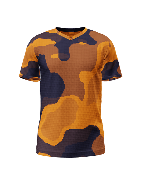 Camo V Neck SS