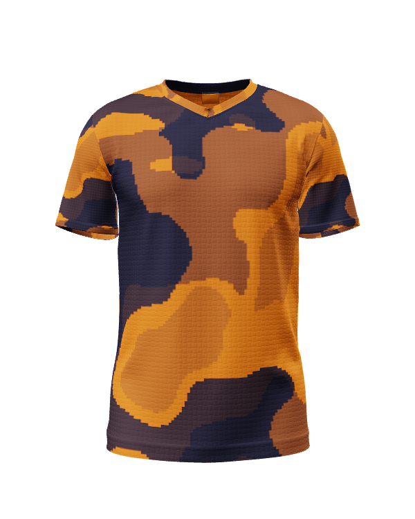 Camo V Neck SS