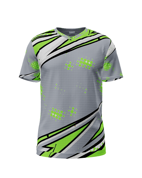 Comic Green V Neck SS