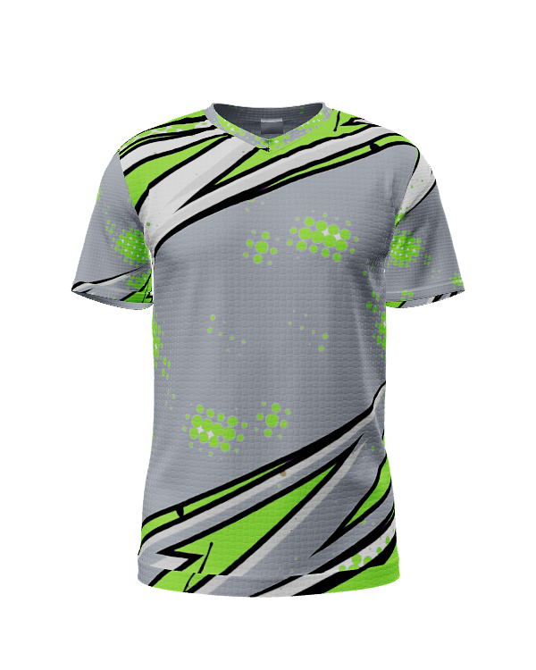 Comic Green V Neck SS