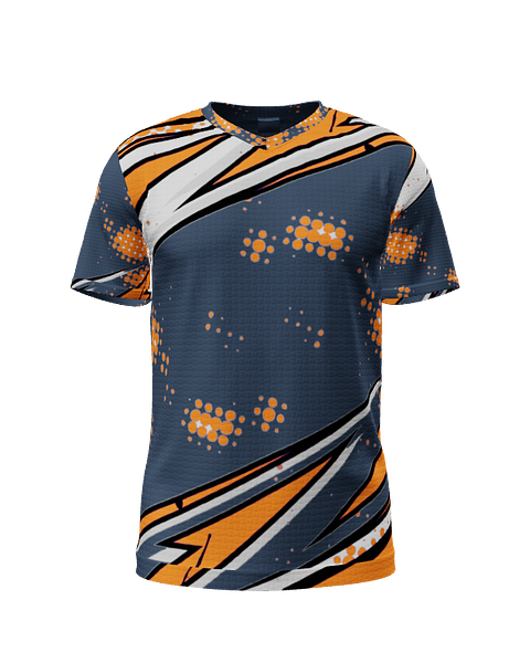 Comic Orange V Neck SS