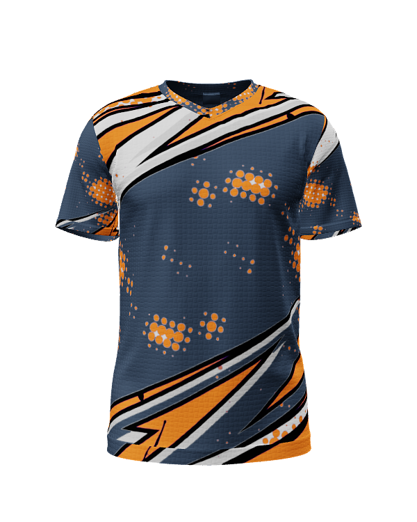 Comic Orange V Neck SS